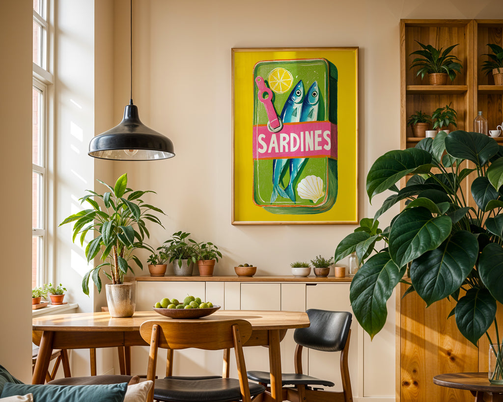 Sardinen Poster gerahmt in der Küche