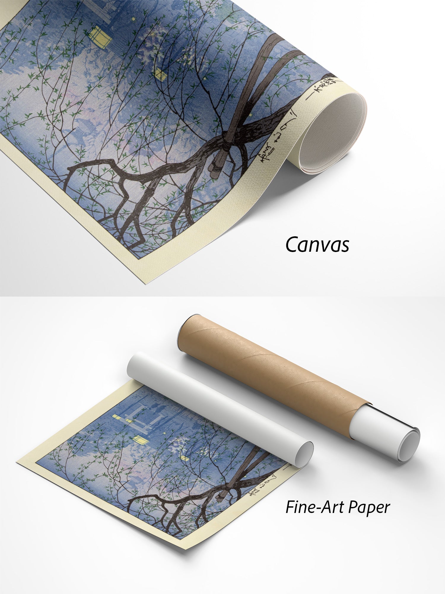 Shiro Kasamatsu Nebliger Abend am Shinobazu-Teich Kunstdruck auf Canvas und Fine-Art-Papier im Materialvergleich