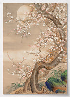 Japanisches Poster mit Pflaumenblüten im Mondlicht von Sō Shizan
