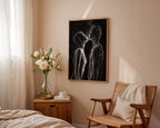Romantisches Sternenhimmel Poster gerahmt im Schlafzimmer