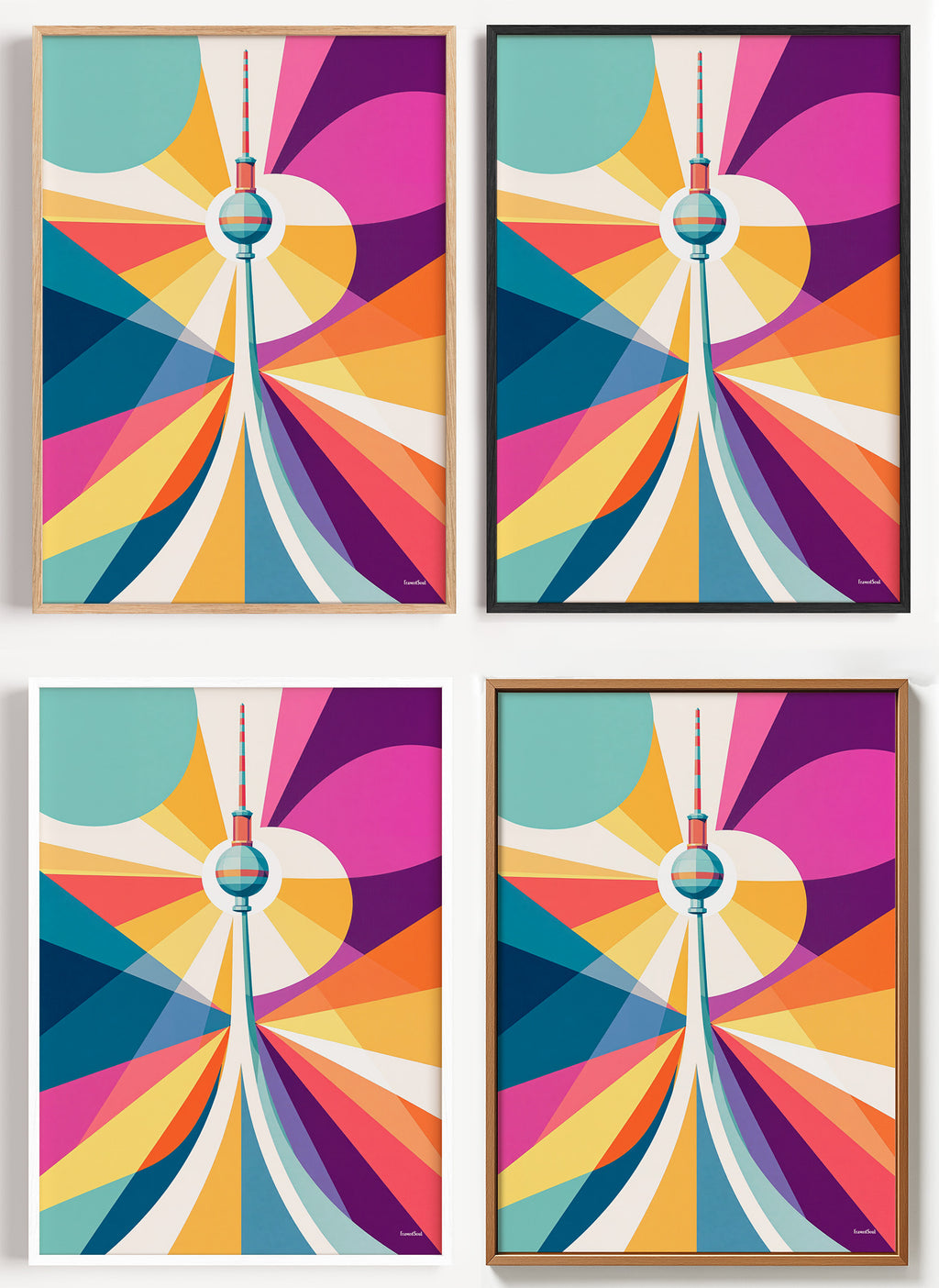 Fernsehturm Poster Berlin als Wandbild auf Papier oder Leinwand