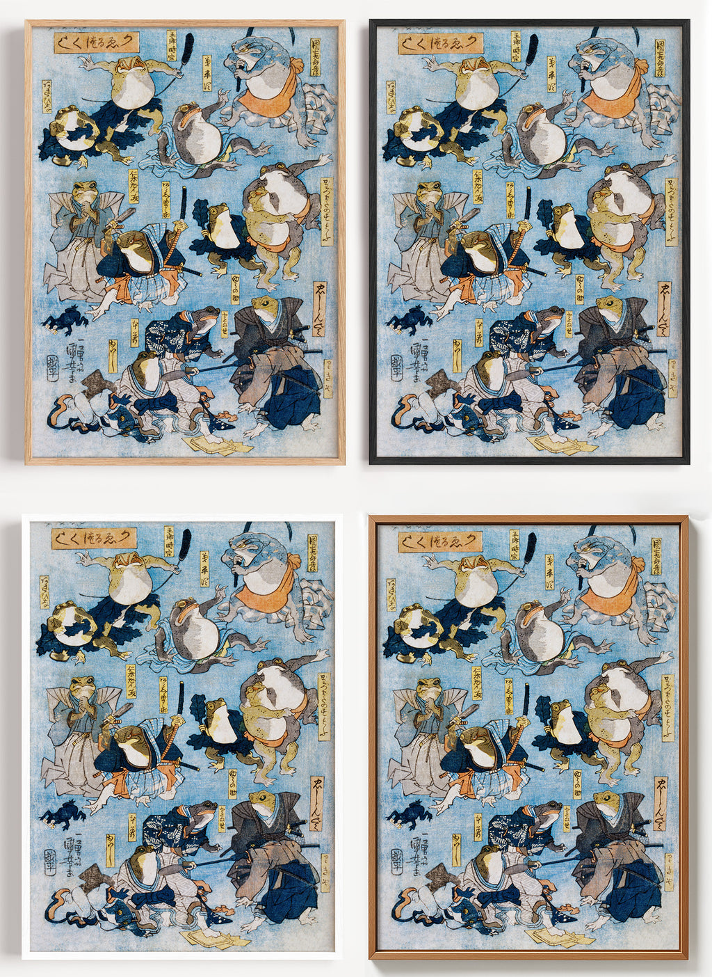 Kuniyoshi Frosch Poster als Wandbild auf Papier oder Leinwand