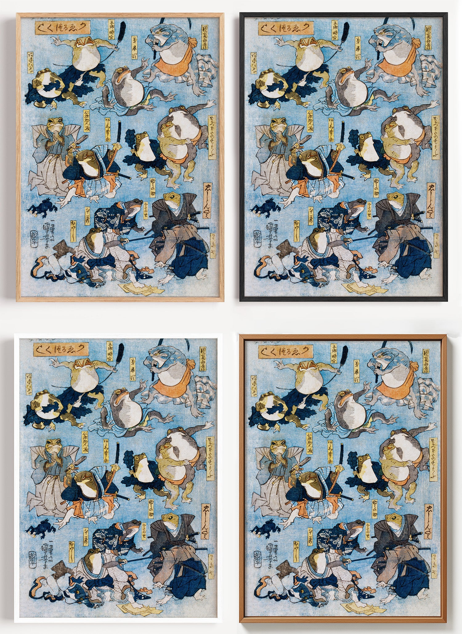 Kuniyoshi Frosch Poster als Wandbild auf Papier oder Leinwand