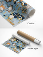 Utagawa Kuniyoshi Kabuki-Helden als Frösche Kunstdruck auf Canvas und Fine-Art-Papier im Materialvergleich