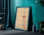 Minimalistisches Berlin Poster gerahmt im Wohnzimmer