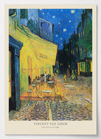 Van Gogh Poster mit gelber Café-Terrasse unter Sternenhimmel