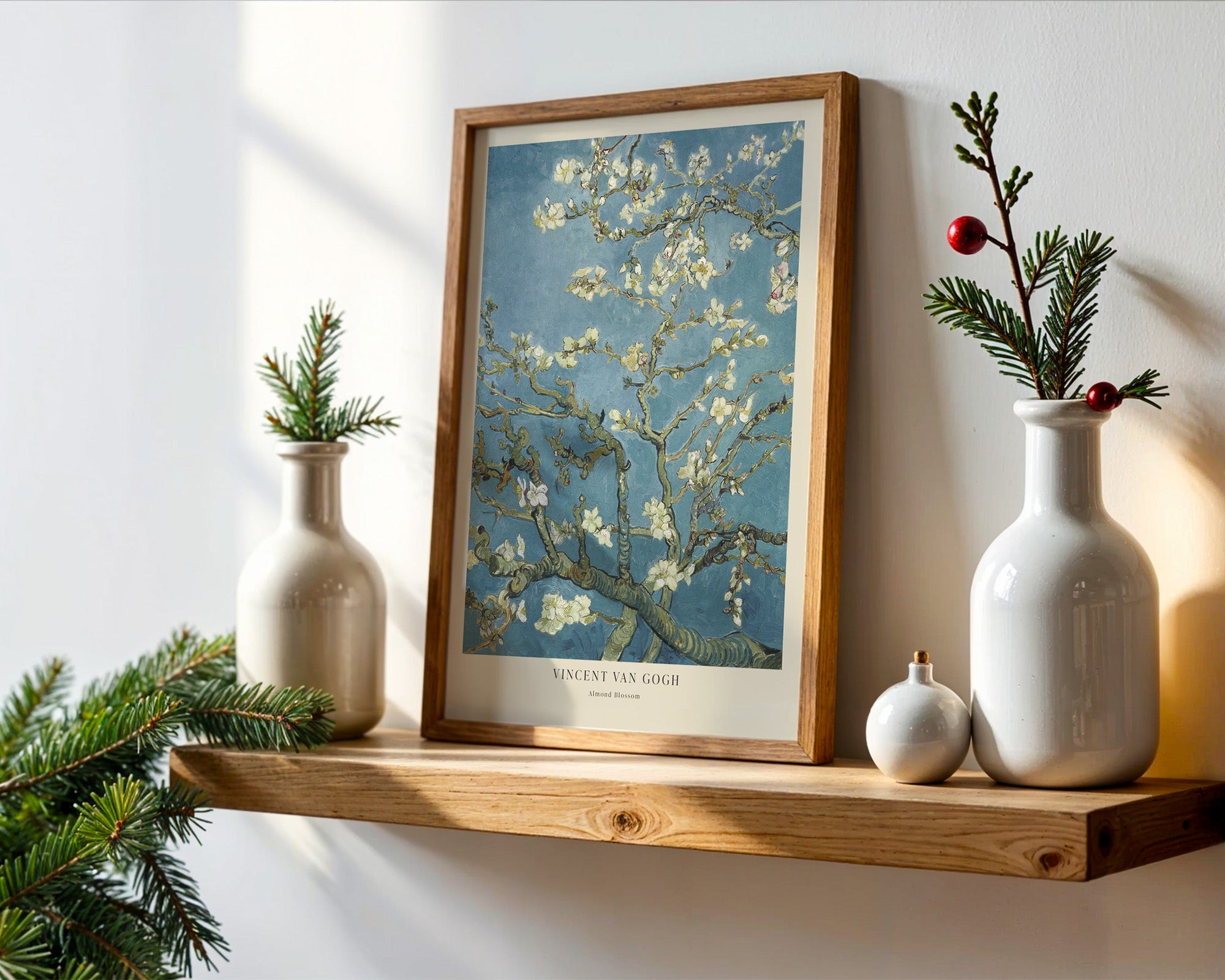 Van Gogh Mandelblüten Poster gerahmt im Wohnzimmer
