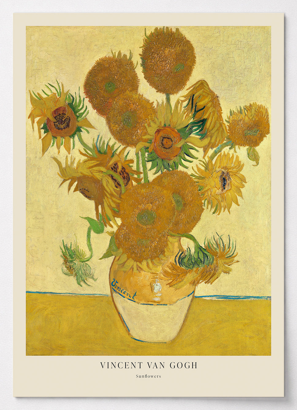Van Gogh Poster mit gelben Sonnenblumen in einer Vase