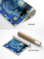 Vincent van Gogh Sternennacht Kunstdruck auf Canvas und Fine-Art-Papier im Materialvergleich