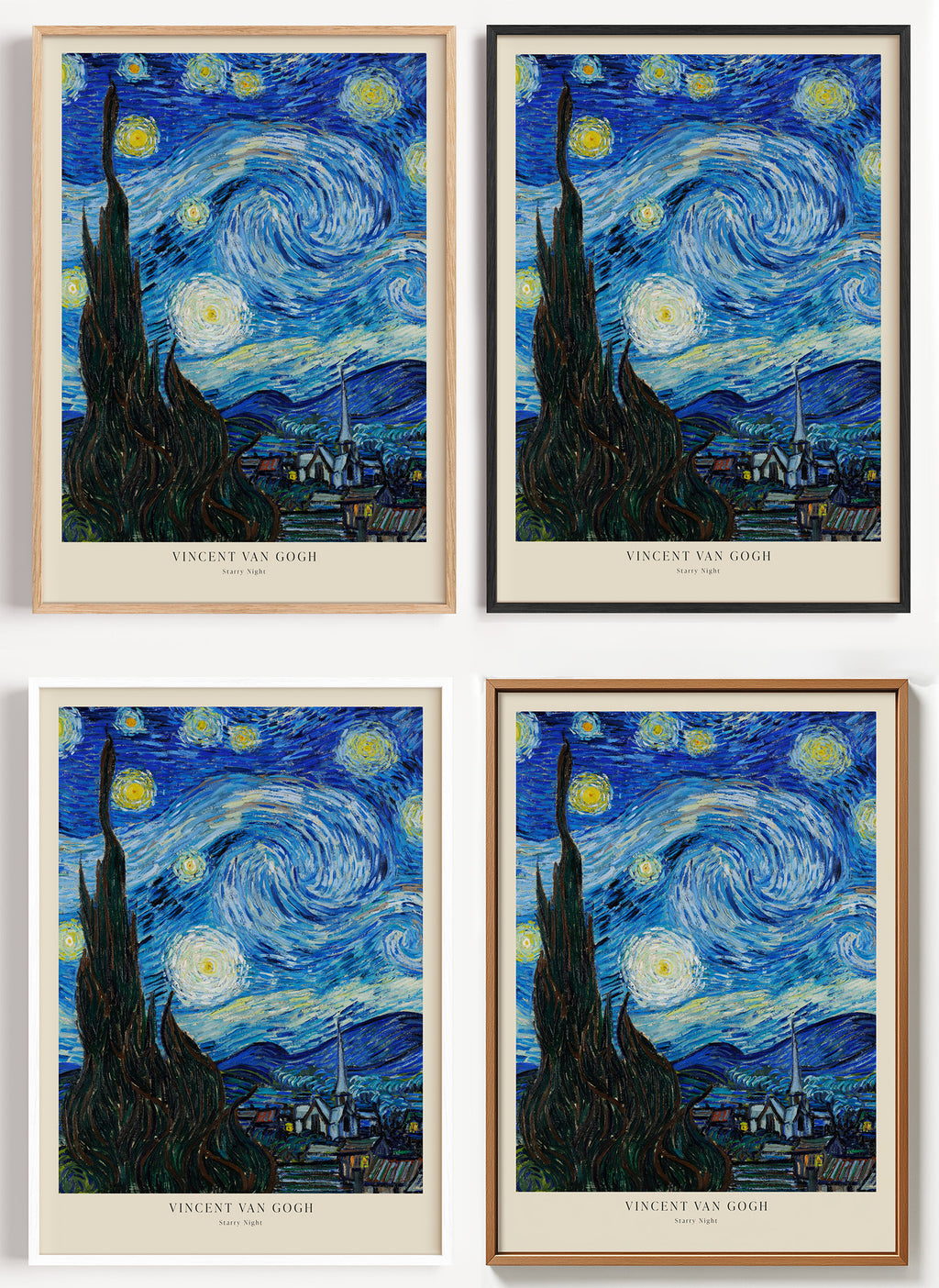 Van Gogh Poster Sternennacht als Wandbild auf Papier oder Leinwand