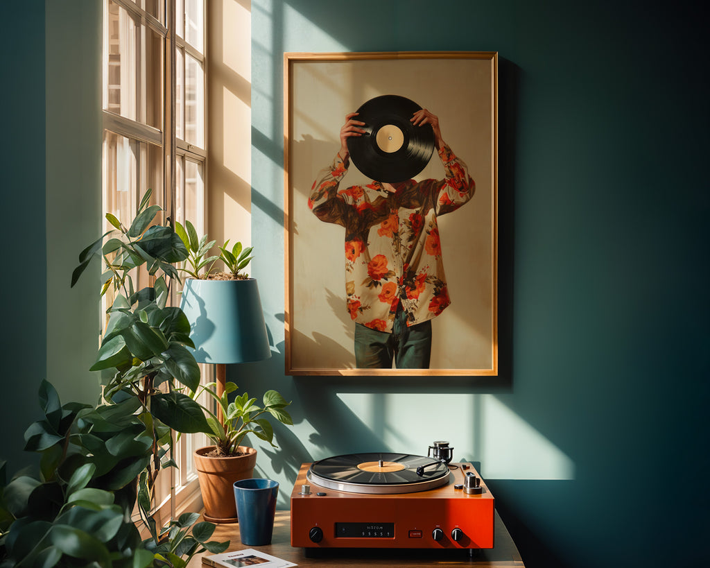 Vinyl Poster gerahmt im Musikzimmer