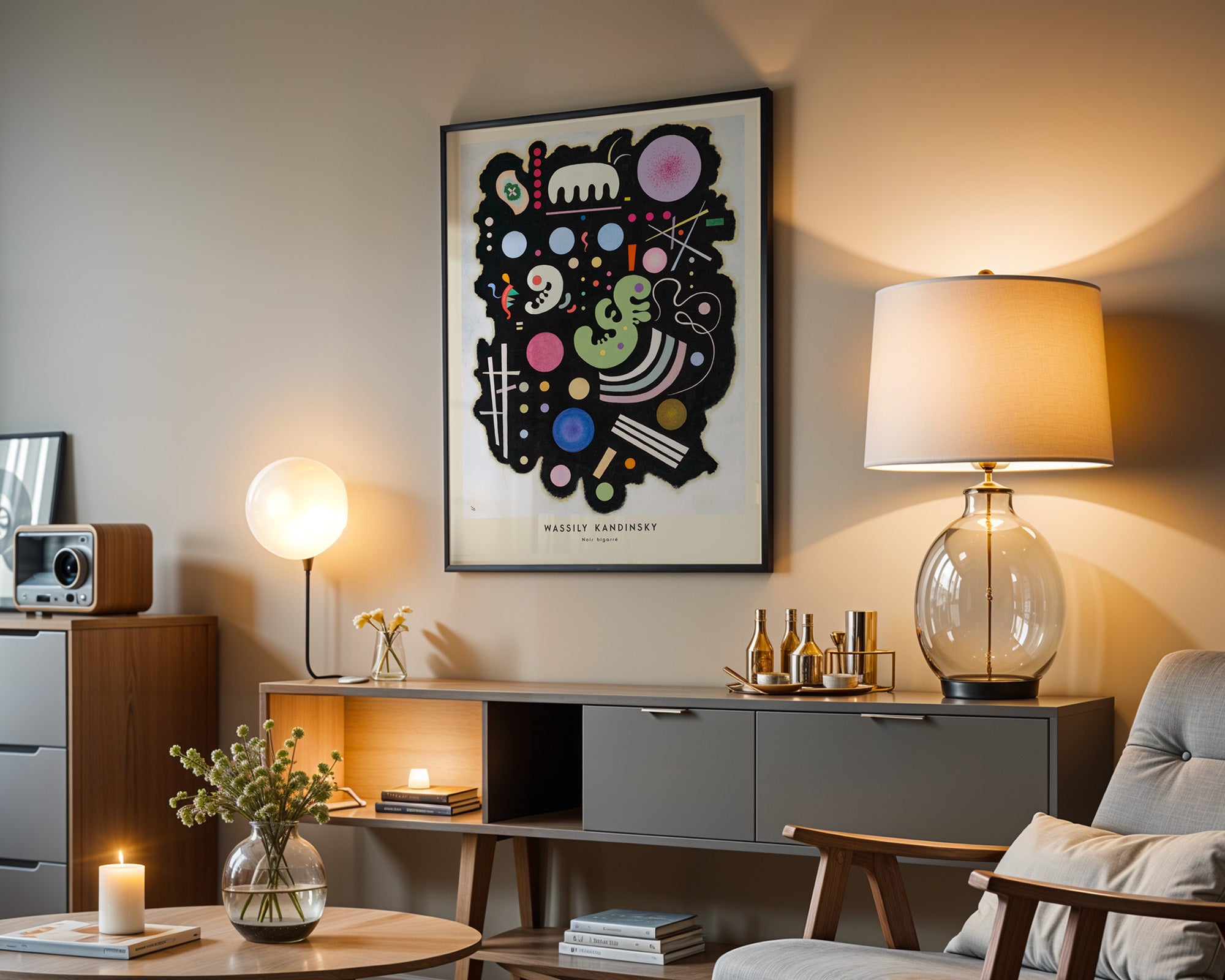 Kandinsky Poster gerahmt im Wohnzimmer