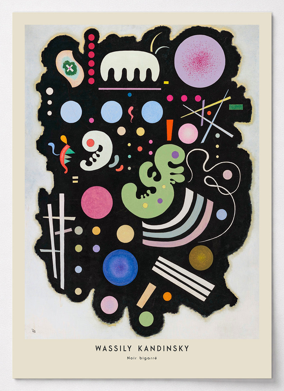 Wassily Kandinsky Poster mit abstrakter Komposition auf schwarzem Grund