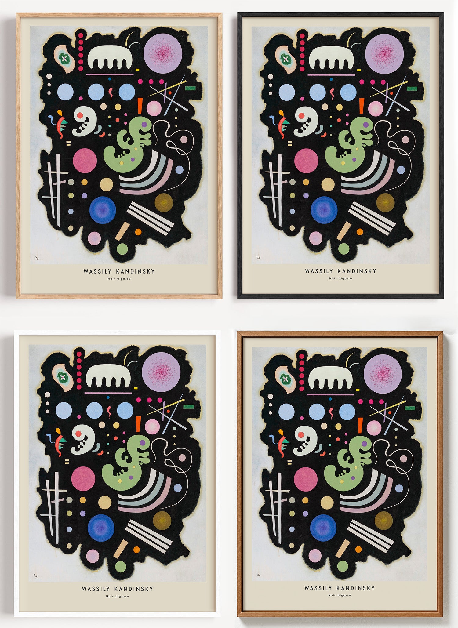 Kandinsky Poster Noir bigarré als Wandbild auf Papier oder Leinwand