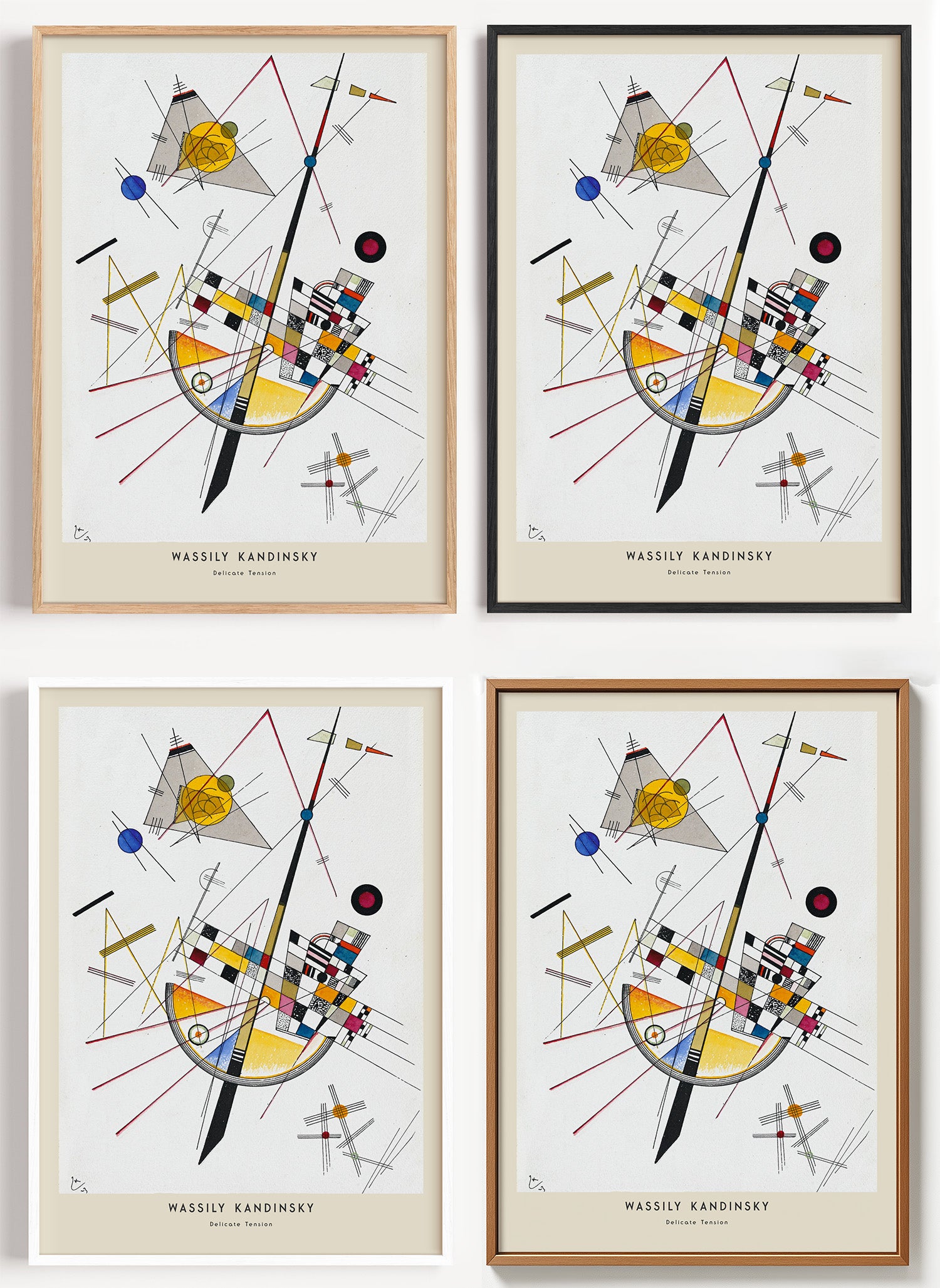 Kandinsky Poster Zarte Spannung als Wandbild auf Papier oder Leinwand