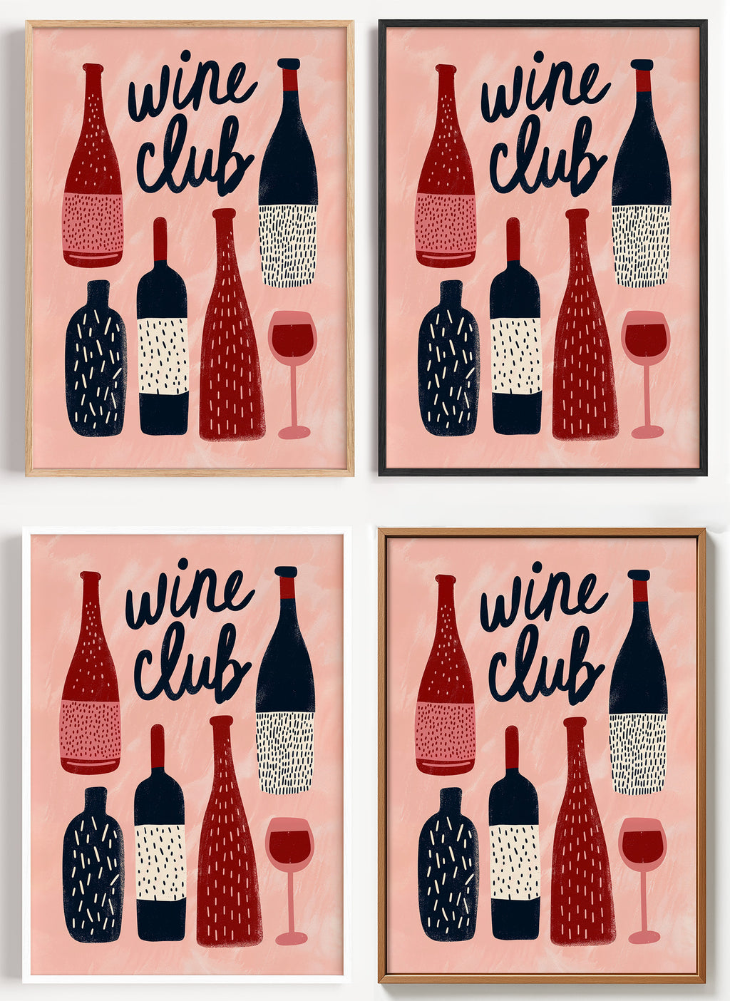 Wein Poster für die Küche als Wandbild auf Papier oder Leinwand